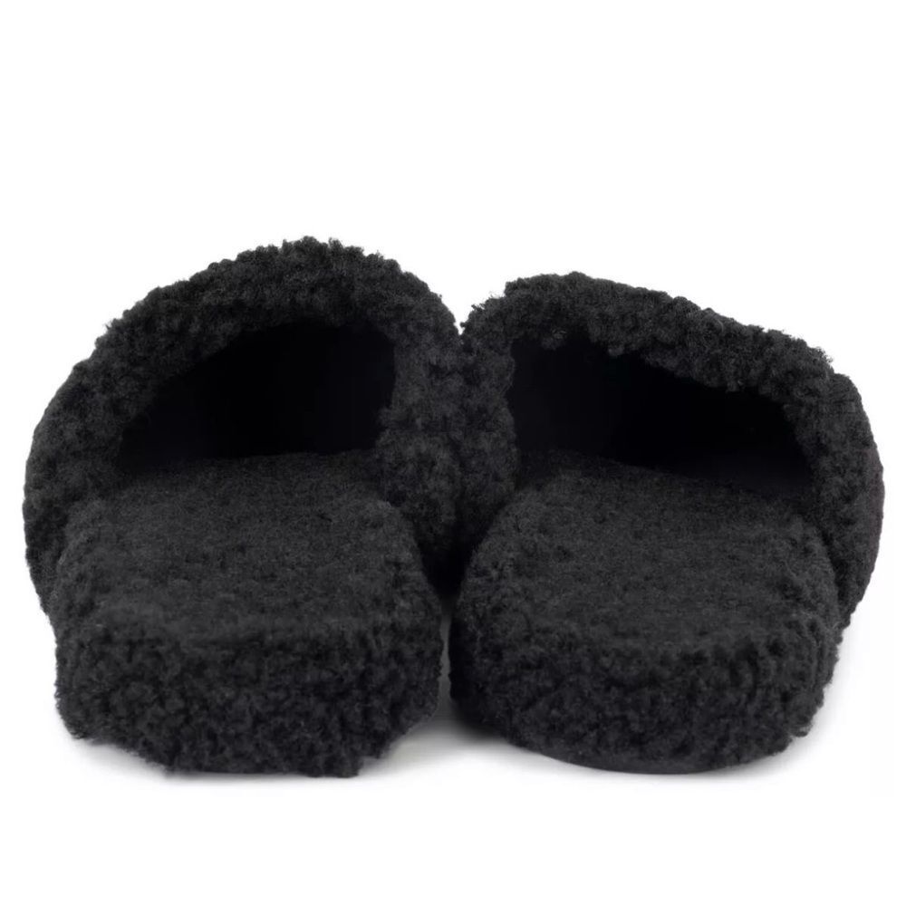 Balenciaga Men's Faux Shearling Slip On Mules Black EU Size 41 Unisex - Picture 3 of 14